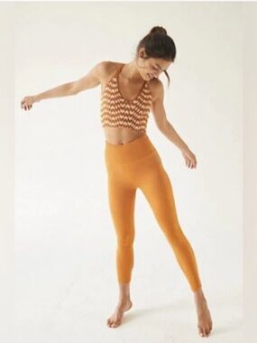 FP Movement EUC Free Throw Ribbed Leggings in Toasted Coconut Size M/L